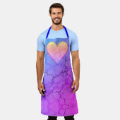 Rainbow Marbled Heart Schürze (Getragen)