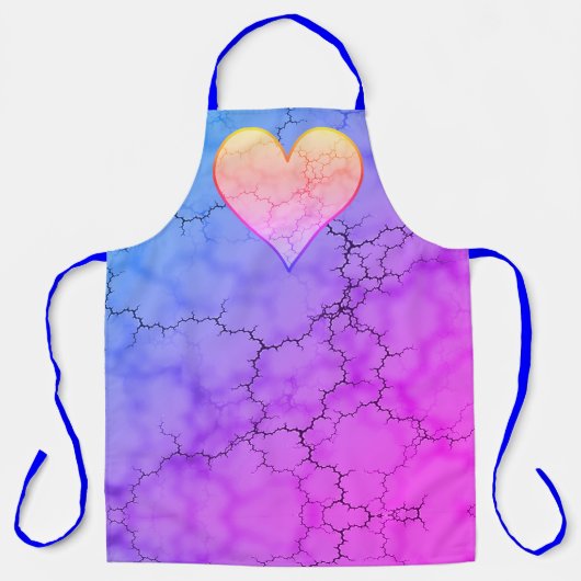 Rainbow Marbled Heart Schürze (Vorderseite)