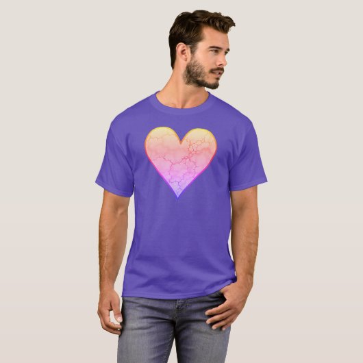 Rainbow Marbled Heart T-Shirt (Vorne ganz)