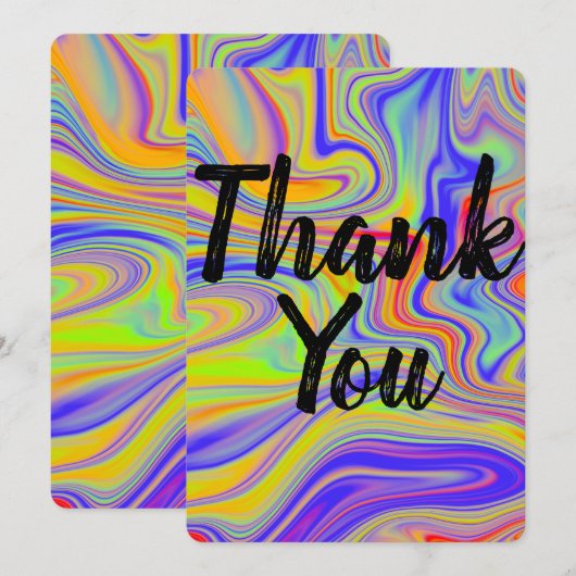 Rainbow Marbling Dankeschön Karte (Vorne/Hinten)