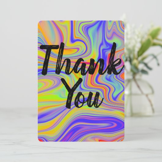 Rainbow Marbling Dankeschön Karte (Stehend Vorderseite)