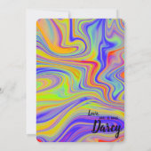 Rainbow Marbling Dankeschön Karte (Rückseite)