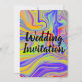 Rainbow Marbling Wedding Einladung (Vorderseite)