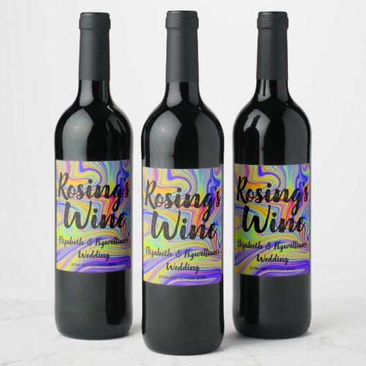 Rainbow Marbling Weinlabel Weinetikett (Flaschen)
