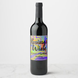 Rainbow Marbling Weinlabel Weinetikett