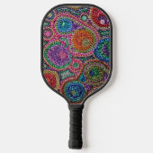 Rainbow Mardi Gras Bead Art Pickleball Schläger (Rückseite)