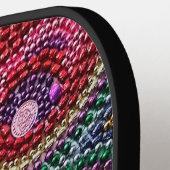 Rainbow Mardi Gras Bead Art Pickleball Schläger (Linke Seite)