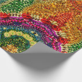 Rainbow Mardi Gras Bead Art Wrapping Paper Geschenkpapier (Ecke)