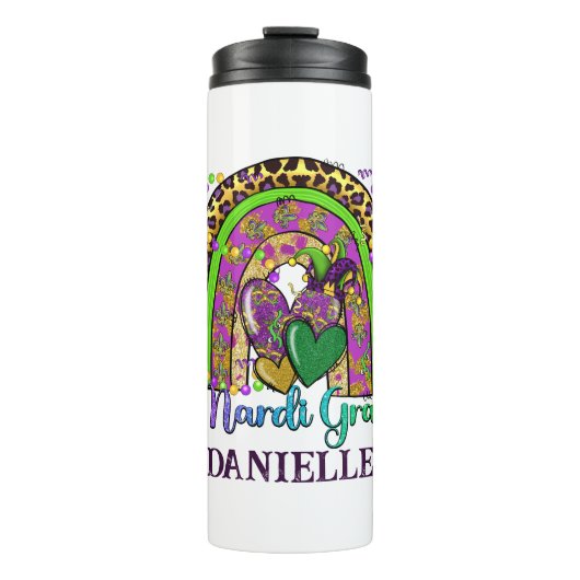 Rainbow Mardi Gras Thermal Tumbler Thermosbecher (Vorderseite)