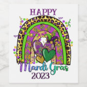 Rainbow Mardi Gras Weinetikett (Einzelnes Label)