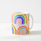 Rainbow Marker Illustration: Childish Seamless Pat Kaffeetasse (VorderseiteRechts)
