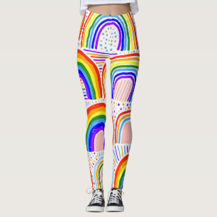 Rainbow Marker Illustration: Childish Seamless Pat Leggings