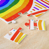 Rainbow Marker Illustration: Childish Seamless Pat Puzzle (Seite)