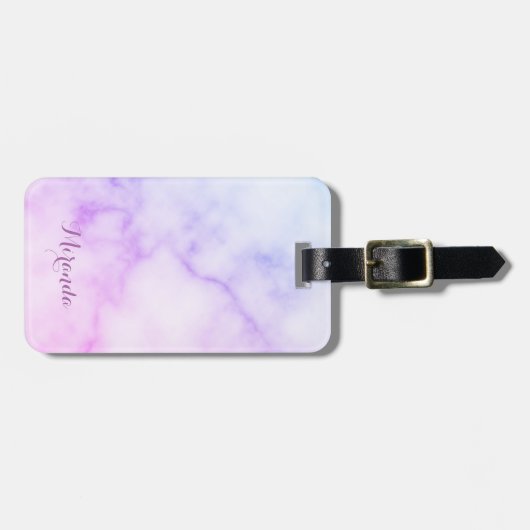 Rainbow-Marmormuster mit Personalisiertem Namen Gepäckanhänger (Vorderseite horizontal)