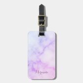 Rainbow-Marmormuster mit Personalisiertem Namen Gepäckanhänger (Vorderseite vertikal)