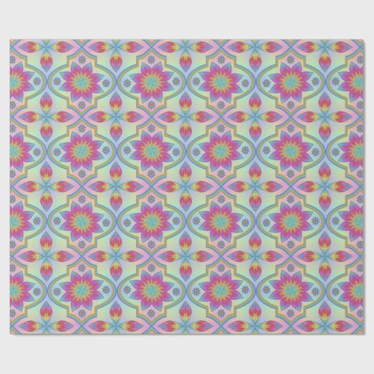 Rainbow Marrakesh Pattern Geschenkpapier (Flach)