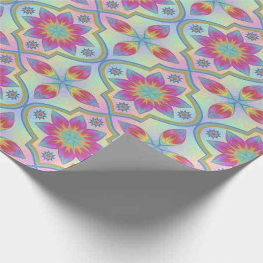 Rainbow Marrakesh Pattern Geschenkpapier (Ecke)