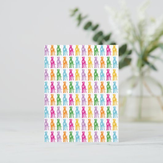 Rainbow Mastiff Pattern Postkarte (Stehend Vorderseite)