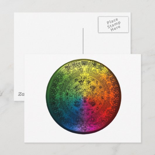 Rainbow Mayan Calendar Postkarte (Vorne/Hinten)