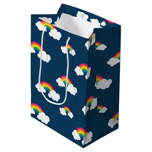 Rainbow Medium Gift Bag Mittlere Geschenktüte (Vorderseite Schrägansicht)