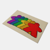 Rainbow Meeple Board Game Front Eingang Fußmatte (Schrägansicht)