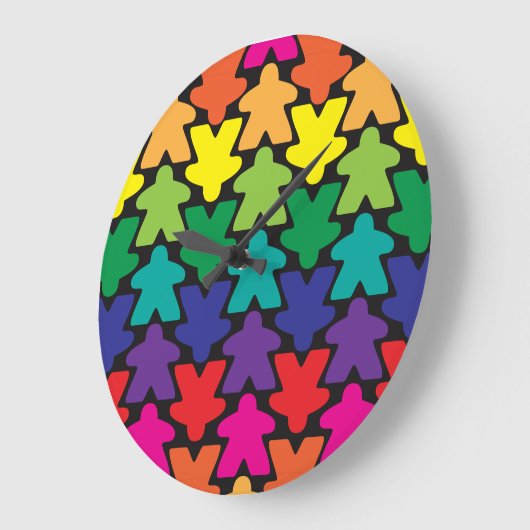 Rainbow Meeple Clock Große Wanduhr (Winkel)