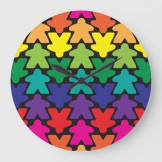 Rainbow Meeple Clock Große Wanduhr