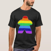 Rainbow Meeple T-Shirt (Vorderseite)