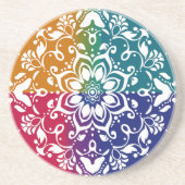 Rainbow Mehndi Pattern Sandstone Untersetzer (Vorne)