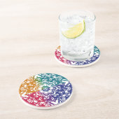 Rainbow Mehndi Pattern Sandstone Untersetzer (Seite)