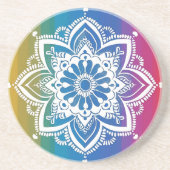 Rainbow Mehndi Pattern Sandstone Untersetzer (Vorne)