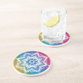 Rainbow Mehndi Pattern Sandstone Untersetzer (Seite)