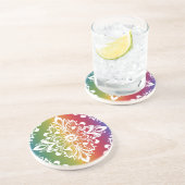 Rainbow Mehndi Pattern Sandstone Untersetzer (Seite)