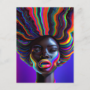 Rainbow Melanin Queen Black Girl Magic Sista Feiertagspostkarte