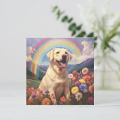 Rainbow Memorial Bridge Dog Name des Gelben Labrad Karte (Stehend Vorderseite)