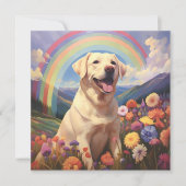 Rainbow Memorial Bridge Dog Name des Gelben Labrad Karte (Vorderseite)