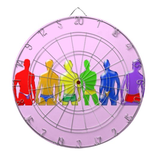 Rainbow Men Dart Board Dartscheibe (vorne)