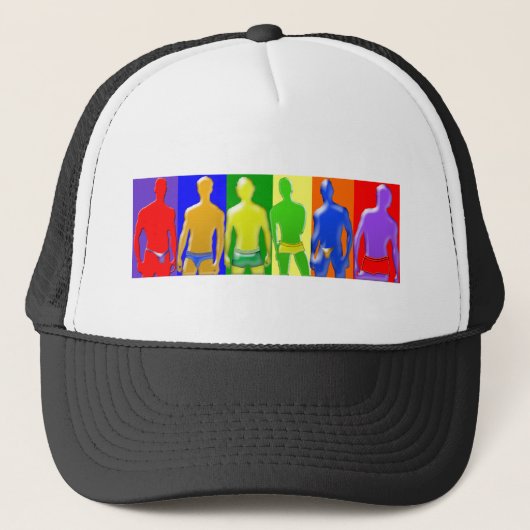 Rainbow Men Truckerkappe (Vorderseite)