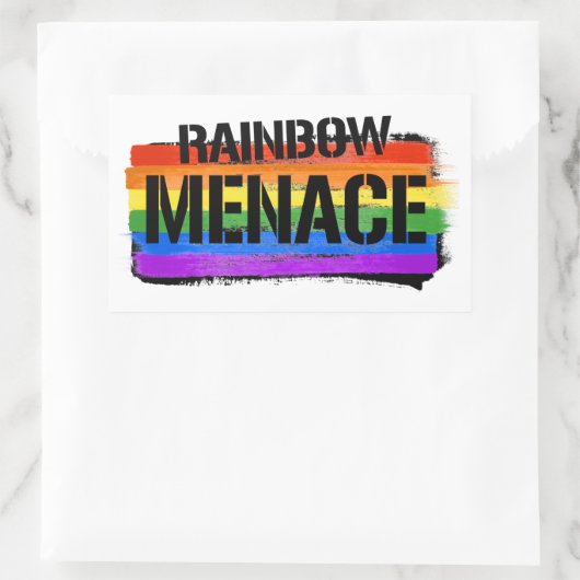 Rainbow Menace T - Shirt Rechteckiger Aufkleber (Tasche)