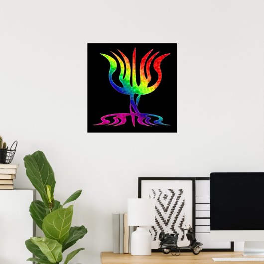 Rainbow Menorah Poster (Heimbüro)