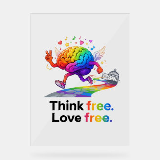 Rainbow Mental Health Freedom Brain Illustration Acrylschild