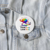 Rainbow Mental Health Freedom Brain Illustration Button (Beispiel)