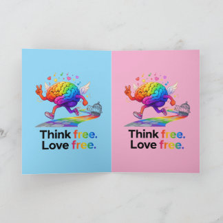 Rainbow Mental Health Freedom Brain Illustration Karte