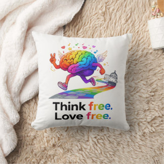 Rainbow Mental Health Freedom Brain Illustration Kissen