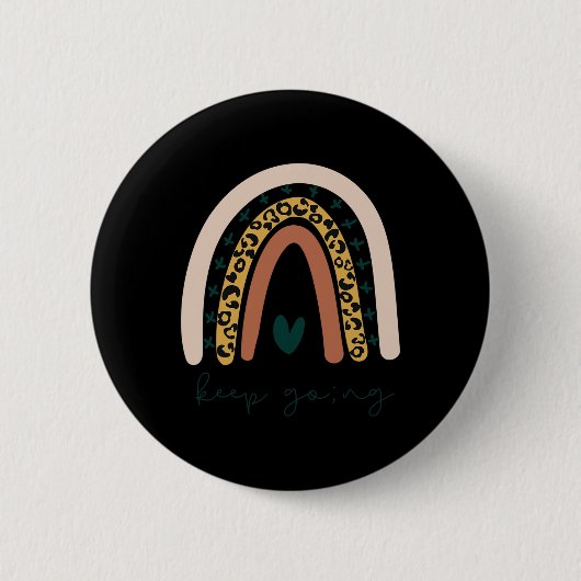 Rainbow Mental Health Semicolon Behalt Going Boho Button (Vorderseite)