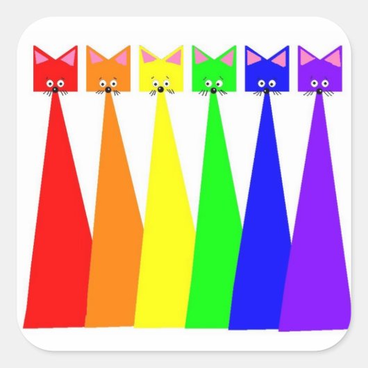 Rainbow Meows Stickers (Vorderseite)