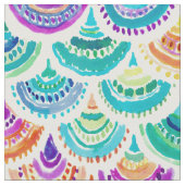 RAINBOW MERMACITA Farbenfrohe Meerjungfrau Scallop Stoff (Nahaufnahme)