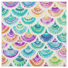 RAINBOW MERMACITA Farbenfrohe Meerjungfrau Scallop Stoff