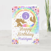 Rainbow Mermaid Birthday Card Karte (Vorderseite)