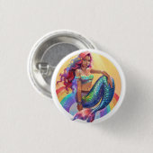 Rainbow Mermaid Button (Vorne & Hinten)